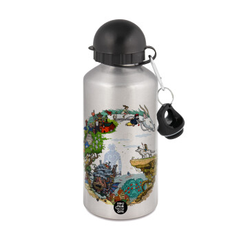 Στούδιο Γκίβλι, Μεταλλικό παγούρι νερού, Ασημένιο, αλουμινίου 500ml