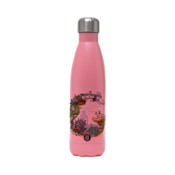 Στούδιο Γκίβλι, Metal mug thermos Pink Mat (Stainless steel), double wall, 500ml