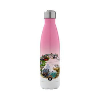Στούδιο Γκίβλι, Metal mug thermos Pink/White (Stainless steel), double wall, 500ml