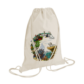 Στούδιο Γκίβλι, Τσάντα πλάτης πουγκί GYMBAG natural (28x40cm)