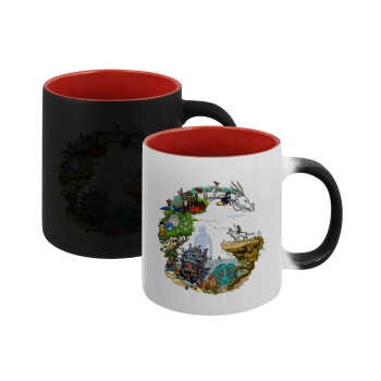 Στούδιο Γκίβλι, Κούπα Μαγική εσωτερικό κόκκινο, κεραμική, 330ml που αλλάζει χρώμα με το ζεστό ρόφημα