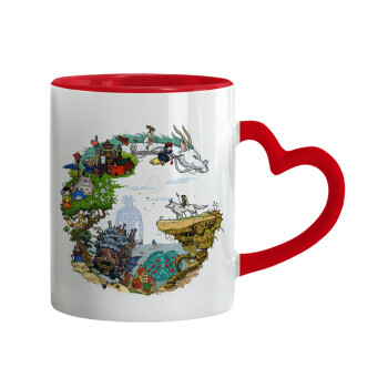 Στούδιο Γκίβλι, Κούπα καρδιά χερούλι κόκκινη, κεραμική, 330ml