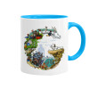 Mug colored light blue, ceramic, 330ml