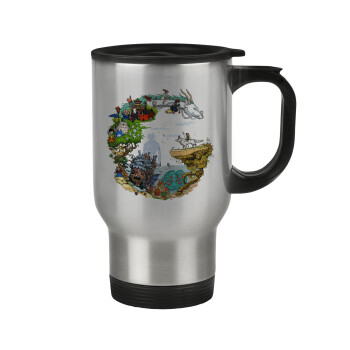 Στούδιο Γκίβλι, Κούπα ταξιδιού ανοξείδωτη με καπάκι, διπλού τοιχώματος (θερμό) 450ml