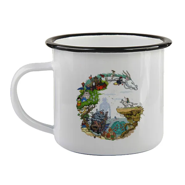 Στούδιο Γκίβλι — Enamel mug with black rim, 360ml