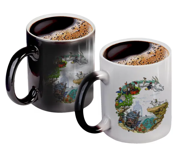 Στούδιο Γκίβλι — Color changing magic Mug, ceramic, 330ml when adding hot liquid inside, the black colour desappears (1 pcs)