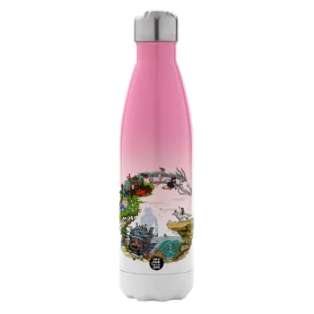 Στούδιο Γκίβλι, Metal mug thermos Pink/White (Stainless steel), double wall, 500ml