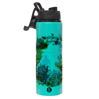 Στούδιο Γκίβλι, Μεταλλικό παγούρι νερού με καπάκι ασφαλείας, αλουμινίου 850ml