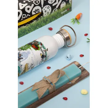 Στούδιο Γκίβλι, Πασχαλινή Λαμπάδα με παγούρι μεταλλικό (620ml, stainless steel) & κερί αρωματικό πλακέ (30cm) (ΤΙΡΚΟΥΑΖ)