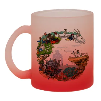 Στούδιο Γκίβλι, Κούπα γυάλινη δίχρωμη με βάση το κόκκινο ματ, 330ml