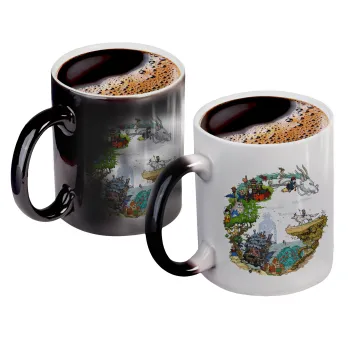 Στούδιο Γκίβλι, Color changing magic Mug, ceramic, 330ml when adding hot liquid inside, the black colour desappears (1 pcs)