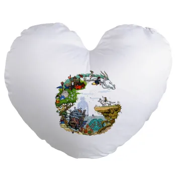 Στούδιο Γκίβλι, Μαξιλάρι καναπέ καρδιά 40x40cm περιέχεται το  γέμισμα