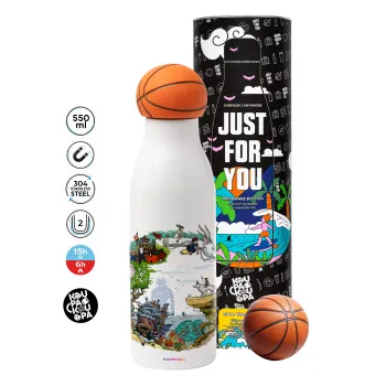 Στούδιο Γκίβλι, Bascetball Metal mug thermos, double wall, 550ml