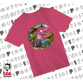 Στούδιο Γκίβλι, ΡΟΖ παιδικό T-Shirt από 100% βαμβάκι, για κάθε μέρα. Vegan & OEKO-TEX πιστοποιημένο.