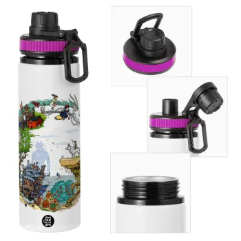 Στούδιο Γκίβλι, Μεταλλικό παγούρι νερού με καπάκι ασφαλείας, αλουμινίου 850ml