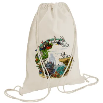 Στούδιο Γκίβλι, Τσάντα πλάτης πουγκί GYMBAG natural (28x40cm)