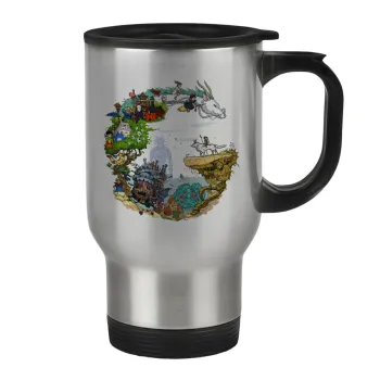 Στούδιο Γκίβλι, Κούπα ταξιδιού ανοξείδωτη με καπάκι, διπλού τοιχώματος (θερμό) 450ml