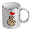 Mug ceramic, silver mirror, 330ml