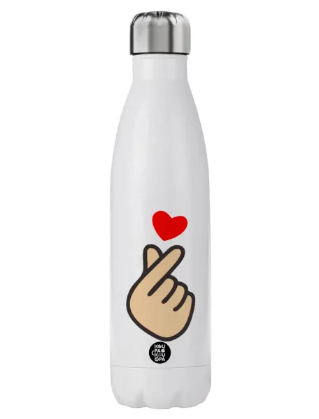 Korean Finger Heart — Μεταλλικό παγούρι θερμός (Stainless steel), διπλού τοιχώματος, 750ml
