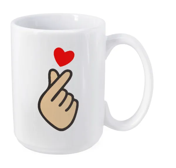 Korean Finger Heart — Mega mug, ceramic, 450ml
