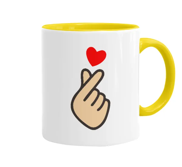 Korean Finger Heart — Κεραμική Κίτρινη, 330ml