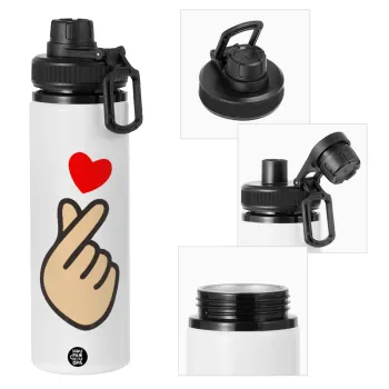 Korean Finger Heart, Metal water bottle with safety cap, aluminum 850ml