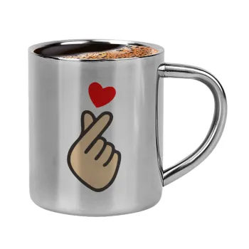 Korean Finger Heart, Κουπάκι μεταλλικό διπλού τοιχώματος για espresso (220ml)