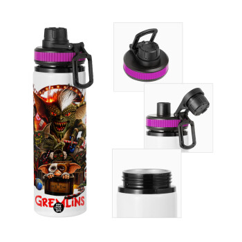 Gremlins, Μεταλλικό παγούρι νερού με καπάκι ασφαλείας, αλουμινίου 850ml