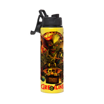 Gremlins, Μεταλλικό παγούρι νερού με καπάκι ασφαλείας, αλουμινίου 850ml