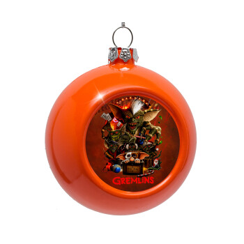 Gremlins, Στολίδι Χριστουγεννιάτικη μπάλα δένδρου Πορτοκαλί 8cm