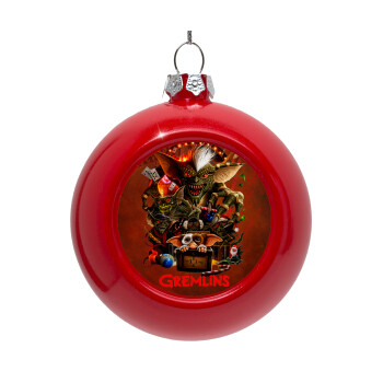 Gremlins, Στολίδι Χριστουγεννιάτικη μπάλα δένδρου Κόκκινη 8cm