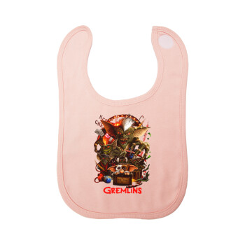 Gremlins, Σαλιάρα με Σκρατς ΡΟΖ 100% Organic Cotton (0-18 months)