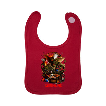 Gremlins, Σαλιάρα με Σκρατς Κόκκινη 100% Organic Cotton (0-18 months)