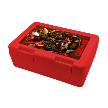 Gremlins, Παιδικό δοχείο κολατσιού ΚΟΚΚΙΝΟ 185x128x65mm (BPA free πλαστικό)