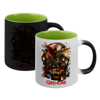 Gremlins, Κούπα Μαγική εσωτερικό πράσινο, κεραμική 330ml που αλλάζει χρώμα με το ζεστό ρόφημα