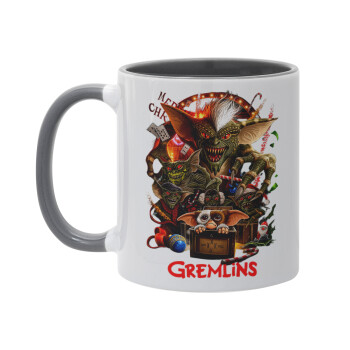 Gremlins, Κούπα χρωματιστή γκρι, κεραμική, 330ml