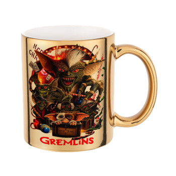 Gremlins, Mug ceramic, gold mirror, 330ml
