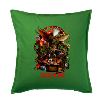 Gremlins, Μαξιλάρι καναπέ Πράσινο 100% βαμβάκι, περιέχεται το γέμισμα (50x50cm)