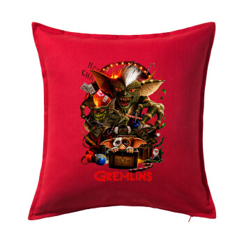 Gremlins, Sofa cushion RED 50x50cm includes filling