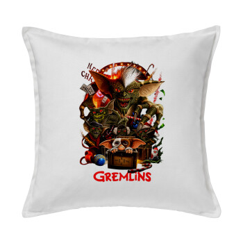 Gremlins, Μαξιλάρι καναπέ ΛΕΥΚΟ 100% βαμβάκι, περιέχεται το γέμισμα (50x50cm)