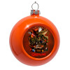 Orange Christmas tree ornament bauble 8cm