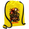 Backpack pouch GYMBAG Yellow, with pocket (40x48cm) & thick cords
