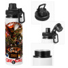 Metal water bottle with safety cap, aluminum 850ml
