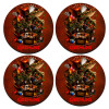 SET of 4 round wooden coasters (9cm)