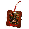 Christmas ornament polygon wooden 7.5cm