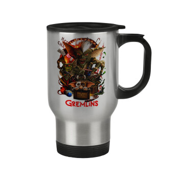Gremlins, Κούπα ταξιδιού ανοξείδωτη με καπάκι, διπλού τοιχώματος (θερμό) 450ml