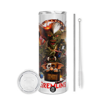 Gremlins, Tumbler stainless steel 600ml, with metal straw & cleaning brush