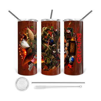 Gremlins, Tumbler stainless steel 600ml, with metal straw & cleaning brush