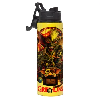 Gremlins, Metallic water bottle with safety lid, 850ml aluminum