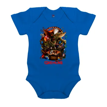 Gremlins, Βρεφικό φορμάκι μωρού, Μπλε Κοβαλτίου, 100% Organic Cotton, κοντομάνικο